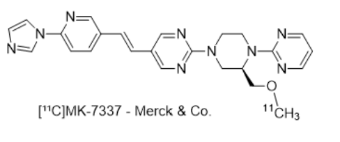 chemical structure of [¹¹C]MK-7337 — Merck - pet ligand radiotracer - prakinson desease imaging