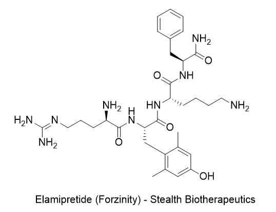 Chemical structure of Elamipretide (Forzinity) -  First Therapy for Barth Syndrome